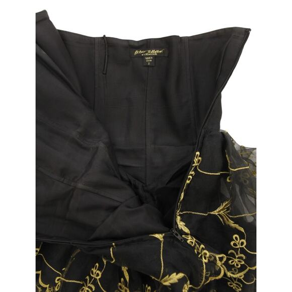 Betsey Johnson Vintage y2k Tiered Bow Party Dress Embroidered Dark Coquette - Picture 8 of 9